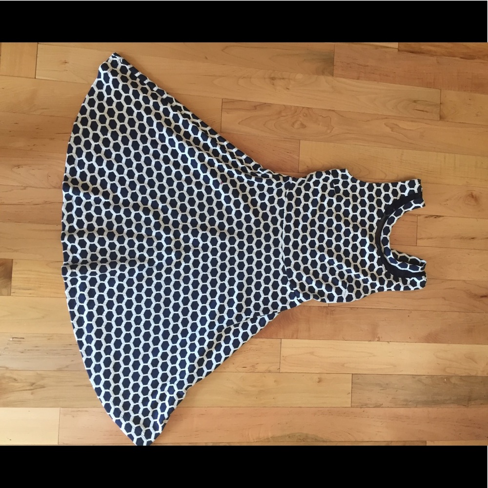 Navy and white dress